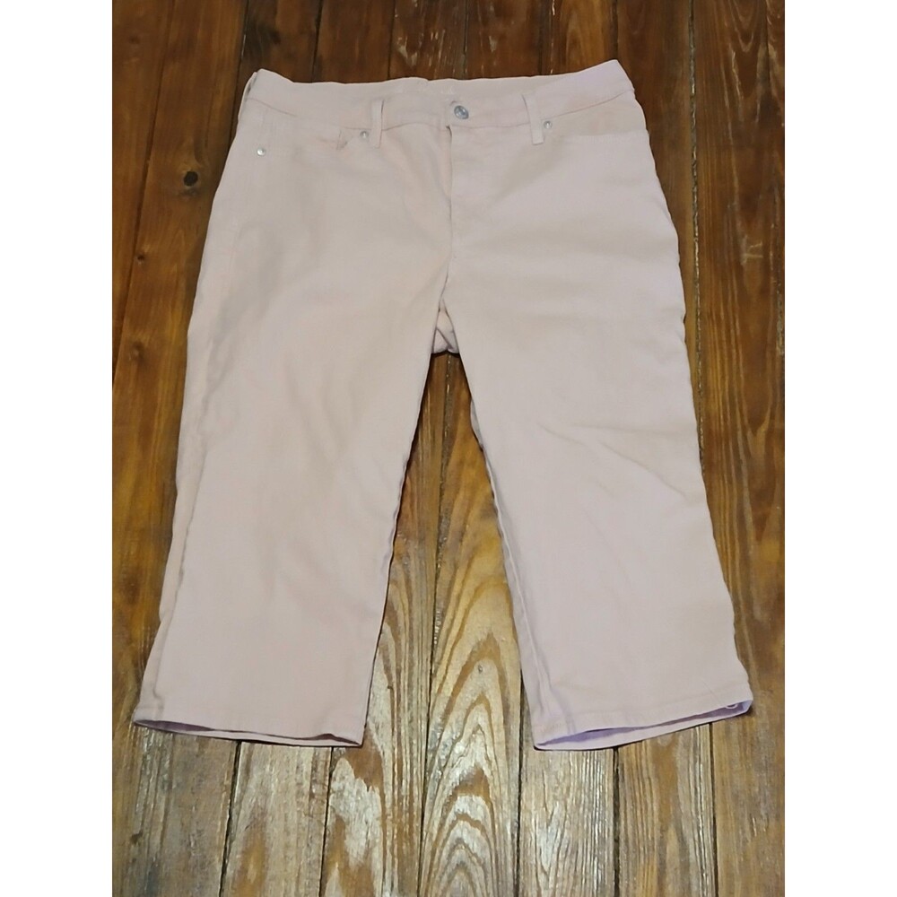 Gloria Vanderbilt Rail Straight Light Pink Capri Jeans 12P